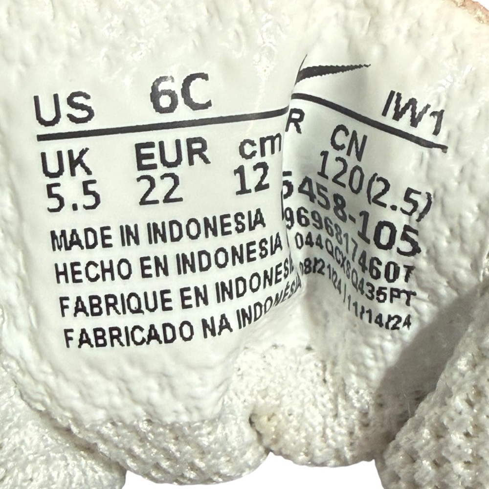 Nike Baby Girl Court Borough Low Baby Velcro Sneakers Shoes White Pink. 6. - Picture 7 of 8